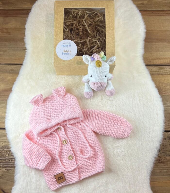 Caja Obsequio Amigurumi Unicornio + Saco osito